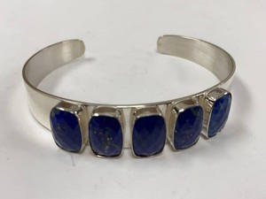 Jay King Sterling Silver Lapis Lazuli 5-Stone Cuff Bracelet w Box