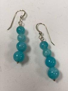 Jay King Mine Finds Blue Bead Dangle Earrings Sterling Silver