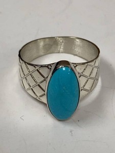 Jay King DTR 925 Sterling Silver Oval Turquoise Ring Size 10.5