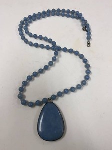 Jay King Mine Finds Blue Stone Bead Necklace w Large Pendant Box