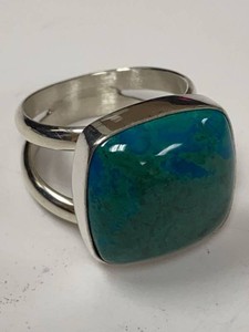 Jay King Mine Finds Sterling Silver Blue Green Stone Ring Sz 10