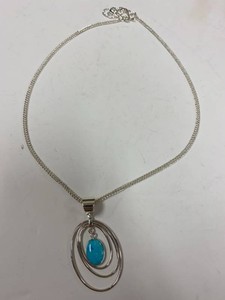 HSN Jay King Mine Finds Sterling Silver Turquoise Pendant Necklace