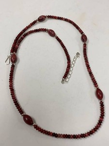 Jay King Mine Finds Red Stone Beaded Necklace w HSN Box Pouch