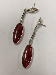 Jay King Mine Finds Red Stone Sterling Dangle Earrings w Box
