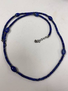 Jay King Mine Finds Blue Lapis Style Bead Necklace w HSN Box Pouch