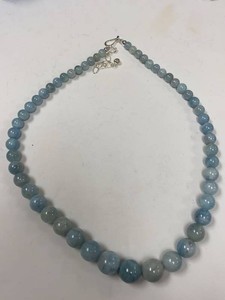 Jay King Graduated Blue Stone Bead Necklace Sterling Clasp Boxed