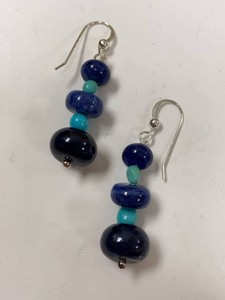 Jay King Mine Finds Bead Dangle Earrings Blue Turquoise Sterling