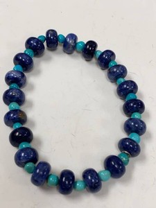 Jay King Mine Finds Lapis Turquoise Bead Stretch Bracelet w Box