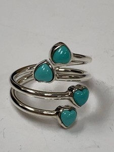 Jay King DTR 925 Turquoise Sterling Silver Wrap Ring Approx Size 10