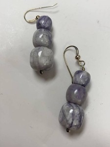 Jay King Mine Finds Purple Stone Bead Dangle Earrings w Box