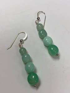 Jay King Mine Finds Green Stone Bead Dangle Earrings Sterling Silver