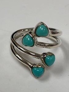 Jay King Mine Finds Sterling Silver Turquoise Bypass Ring Boxed
