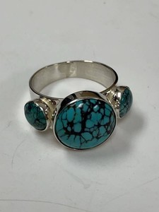 Jay King Mine Finds Turquoise Sterling Silver Ring Approx Size 10.5