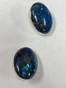 Jay King Mine Finds Sterling Silver Blue Stone Oval Cufflinks Set