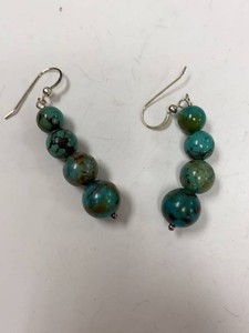 Jay King Mine Finds Turquoise Bead Dangle Earrings w Box Pouch