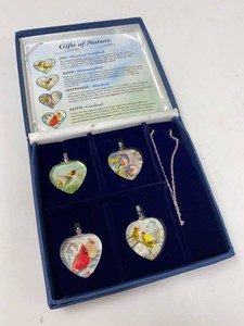 Bradford Exchange Gifts of Nature Bird Crystal Pendant Set w Box