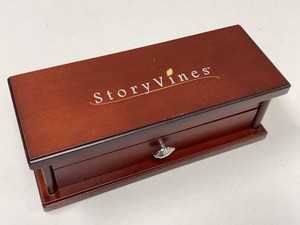 StoryVines Wooden Jewelry Box Mirrored Lid Drawer Organizer