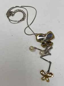 Howards Fashion Necklace Lot Butterfly Pendant & Gold Tone Chain