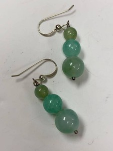 Jay King Mine Finds Green Beaded Drop Earrings Sterling Silver