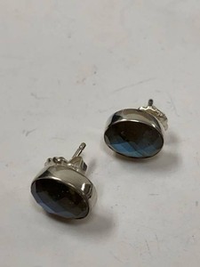 Jay King Sterling Silver Faceted Labradorite Stud Earrings Boxed