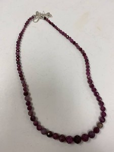 Jay King Mine Finds Ruby Bead Necklace Sterling Silver Clasp