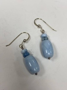 Jay King Mine Finds Blue Bead Dangle Hook Earrings w Box Pouch Card