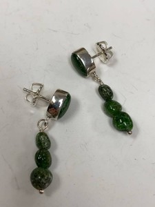 Jay King Mine Finds Green Stone Dangle Earrings w Box & Pouch