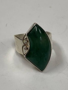 Jay King Mine Finds Sterling Silver Green Stone Ring Size 11