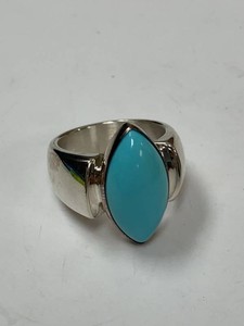 Jay King Sterling Silver Turquoise Marquise Ring Approx Size 10 Boxed