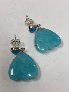 Jay King Mine Finds Blue Stone Heart Drop Earrings Boxed Pair
