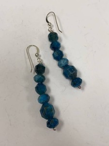 Jay King Mine Finds Sterling Silver Blue Stone Dangle Earrings Pair
