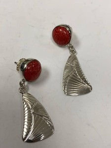 Jay King Mine Finds Red Coral Sterling Silver Dangle Earrings Boxed