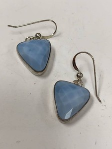 Jay King Mine Finds Blue Stone Triangle Dangle Earrings w Box