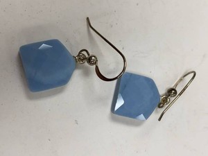 Jay King Blue Stone Drop Dangle Earrings Sterling Silver Hooks