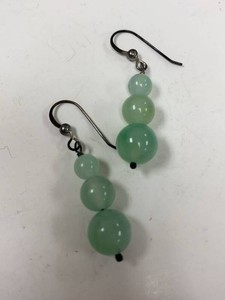 Jay King Mine Finds Sterling Green Stone Bead Dangle Earrings