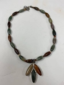 Jay King Mine Finds Multistone Beaded Necklace w Pendant Box Pouch