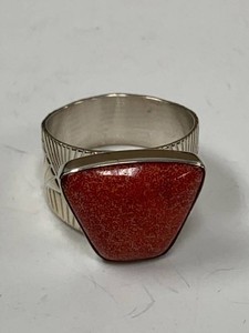 Jay King Sterling Silver Red Sponge Coral Statement Ring Approx 9.5