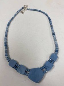 Jay King Mine Finds Blue Stone Bead Statement Necklace w Pouch