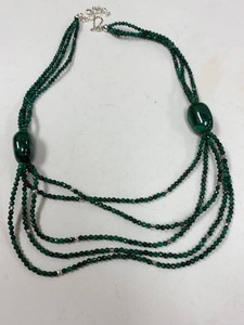 Jay King Mine Finds Malachite Multi Strand Bead Necklace Sterling