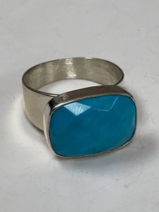 Jay King Mine Finds Sterling Silver Blue Stone Ring Approx Size 10