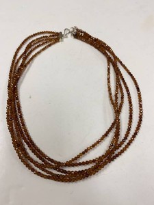 Jay King Multi Strand Orange Faceted Bead Necklace w Box Pouch