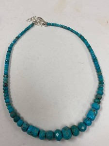 Jay King Turquoise Bead Necklace Sterling Clasp HSN Box Pouch