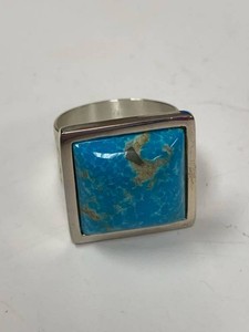 Jay King Mine Finds Sterling Silver Turquoise Ring Approx Size 11