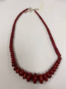 Jay King Graduated Red Coral Bead Necklace w Box Pouch Card