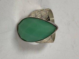Jay King Sterling Silver Green Stone Teardrop Ring Approx. Size 11