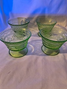 Vintage Patrician Green Uranium Glass Set