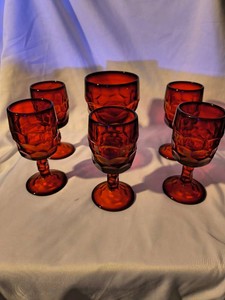 Vintage 1950s Viking Ruby Red Glasses