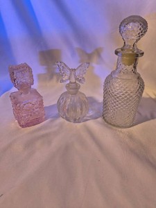 Vintage style glass perfume bottles