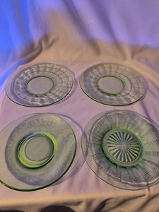 Vintage Uranium Glass Plates
