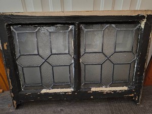 Antique Glass Window Panel